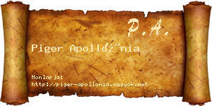 Piger Apollónia névjegykártya